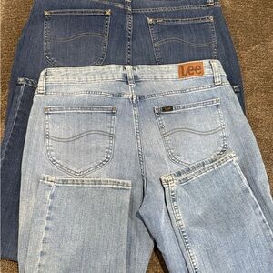 Bundle - Lee Women's Dark and Light Blue Straight Leg Jeans/Capri pants